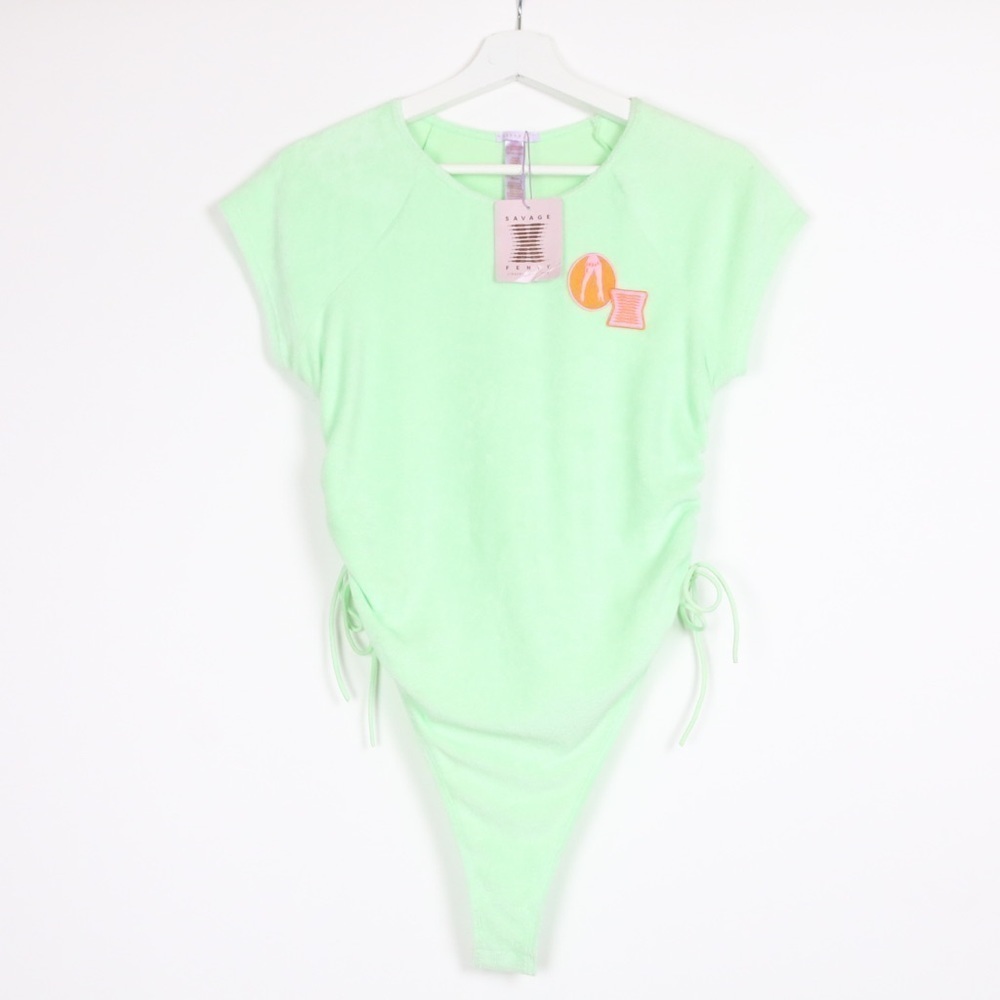 Savage X Fenty 70’s Ruched Terry Thong Teddy NWT